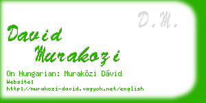 david murakozi business card