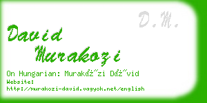 david murakozi business card